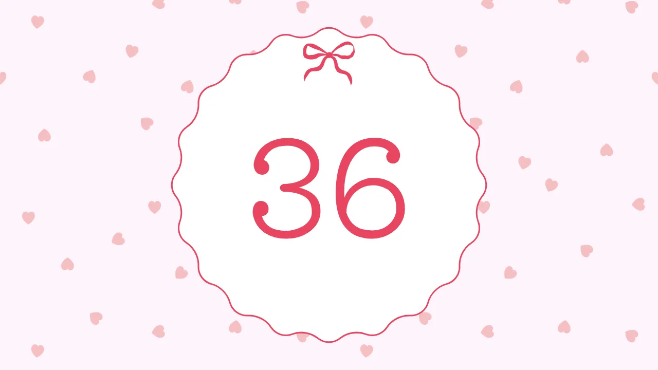愛が芽生える36の質問を象徴する数字デザイン画像