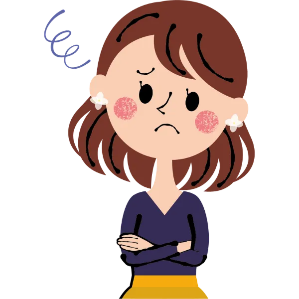 恋愛や婚活で悩んでいる女性を表現したイラスト